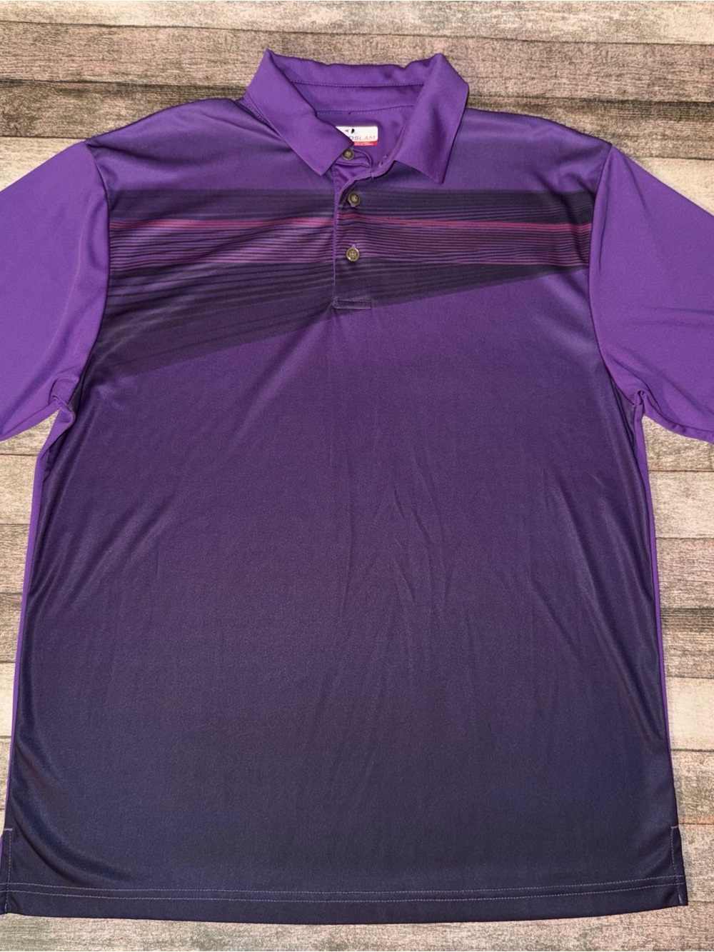 Grand Slam Purple Gradient Polo with Subtle Stripe Detail